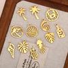 5Pcs Pineapple/Monstera Leaf/Tropical Hawaii Palm Tree Charms Stainless Steel Conch Pendant DIY Bracelet Necklace Jewelry Making