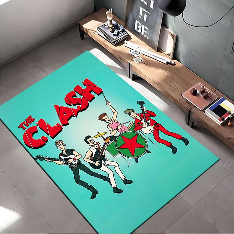 Band Cartoon Style Carpet Design suitable as a non-slip mat for the living room or bedroom sofa
