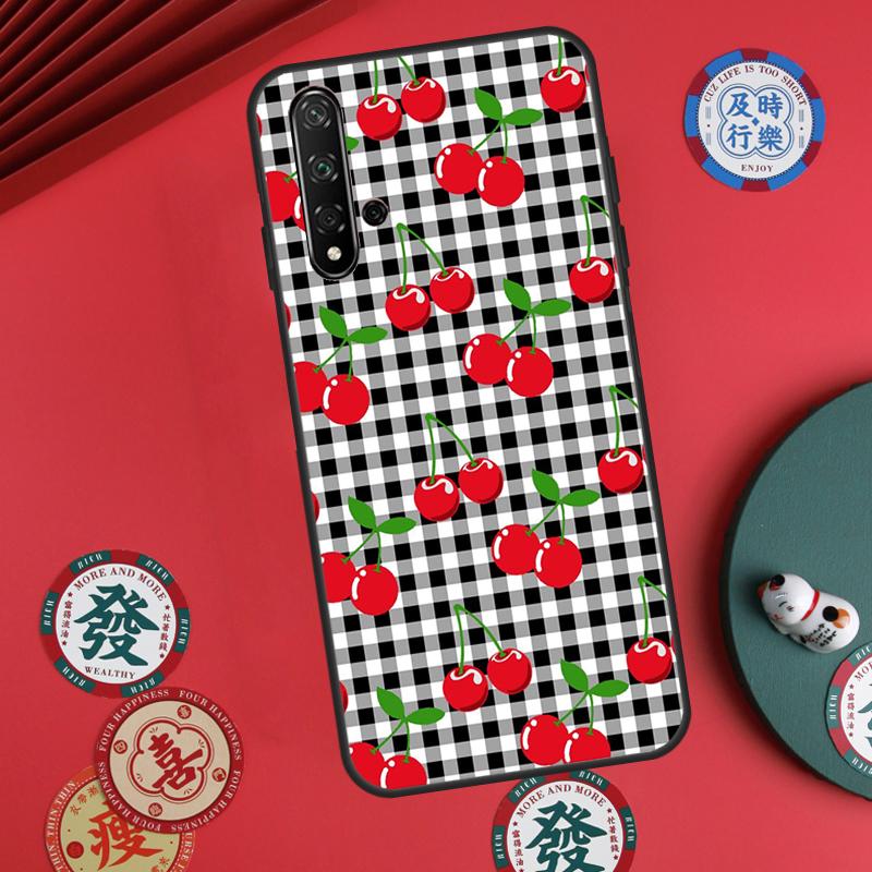 Чехол с узором из вишни для Huawei Nova Y73 Y72 Y61 Y91 Y90 Y70 Y60 12s 12i 11i 8i 9 10 SE P60 Pro P30 P40 Lite