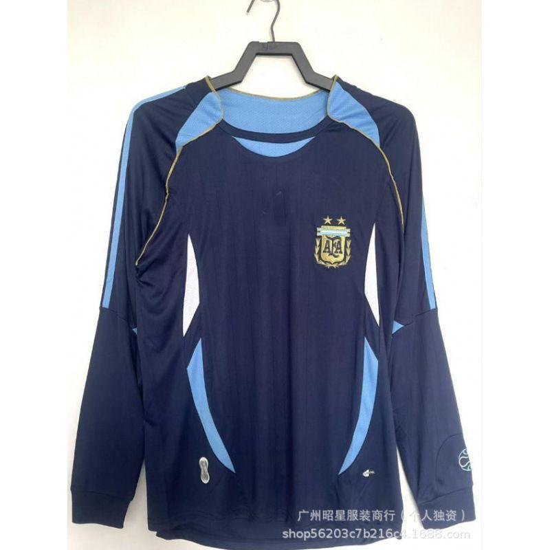 Vintage Long Sleeve Football Jersey Retro National Team Shirt 06 England Argentina Portugal Italy Brazil Sports Top
