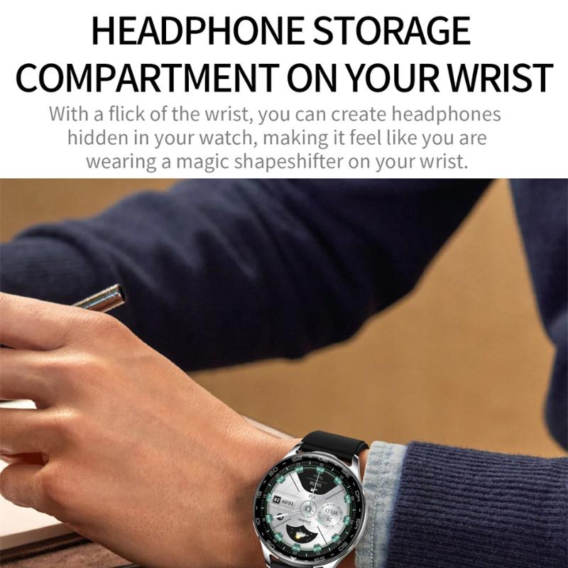 Умные часы с наушниками 1,39 дюйма Фитнес-часы 2 в 1 Монитор калорий и сна Монитор сердечного ритма и артериального давления Bluetooth-часы