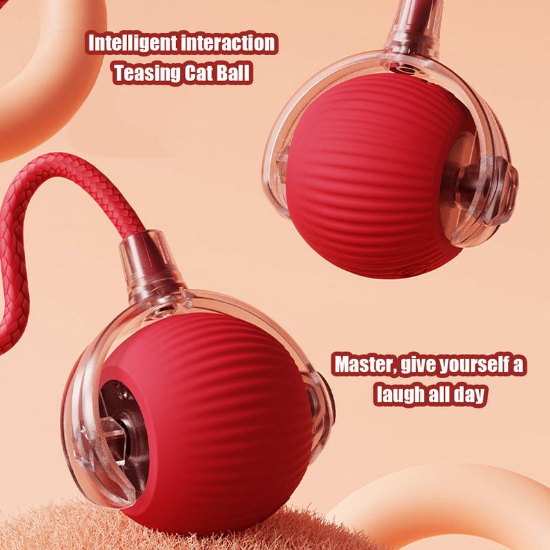 Игрушка-мячик для кошки Автоматический катящийся мячик Интерактивная игрушка Электрическая игрушка для кошки Искусственный хвост Датчик движения Мячики для кошки для взаимодействия