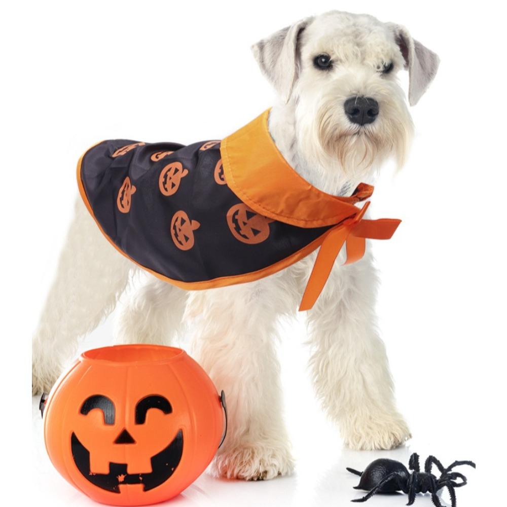 Pet Cloak Hat Halloween Festival Dress Up Funny Pumpkin Hat Cloak Cat Dog Clothes Small Medium Sized Dog Pet Holiday Supplies