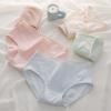 Women's Low Waist Vertical Striped Cotton Panties Simple Comfortable Briefs Four Seasons Wearable Underwear