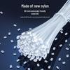 Shanze Large Cable Tie, 200 Pcs, 3.6x200mm, White Nylon, Self-Locking For Cable Management