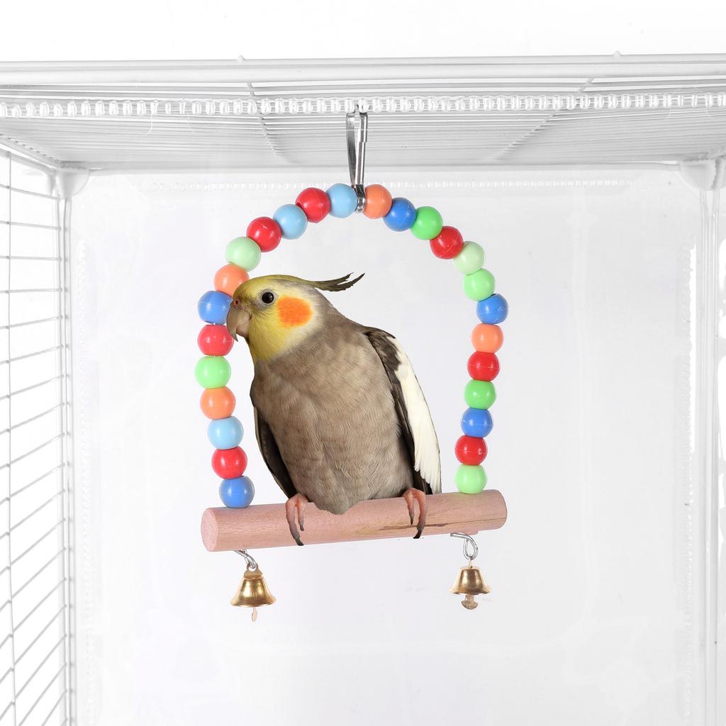 Metal Parrot Cage Universal Wheel with Stand Tray Swing Ladder Wide Birdcage Big Bird House for Canary Cockatiel Budgie Parakeet