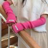 Solid Color Woolen Arm Gloves Hole Warm Arm Covers Hand Covers Long Fingerless Sleeves Girls