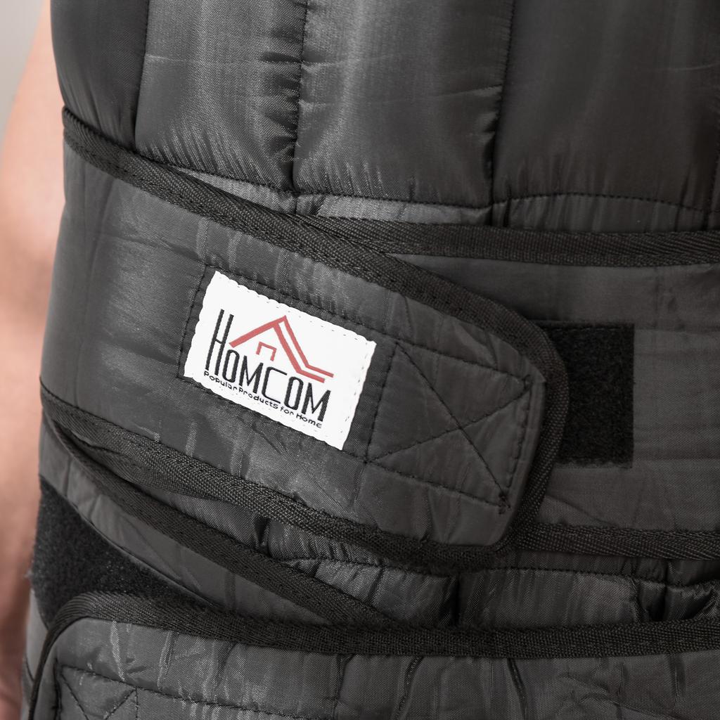 30 kg Weight Vest, Training Vest with 35 Weight Bags, Adjustable, Strength Training, Fitness, Oxford, Metal, Black 60 x 50 cm