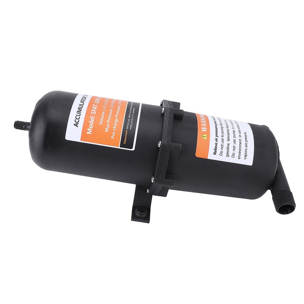 Предварительно накачанный аккумуляторный бак 1 л 125 фунтов на кв. дюйм 12 дюймов MNPT Аккумуляторный бак для автодома с 2 хомутами, тефлоновая лента