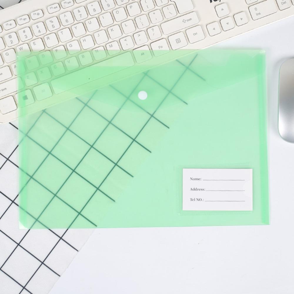 1Pcs Clear A4 Binder Pocket Snap Button Envelope Popper Wallets  for School Office Home
