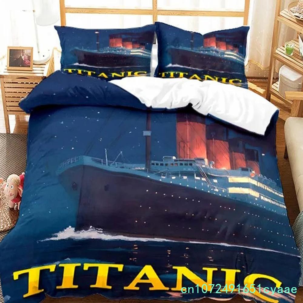 Movie Titanics Bedding Set Boys Girls Twin Queen Size Duvet Cover Pillowcase Bed Kids Adult Fashion Home Textileextile