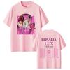 Unisex Fashion TShirt Singer Rosalia Lux Album Tour Print Tee Summer Loose Aesthetic Pure Cotton Short Sleeve Tshirt