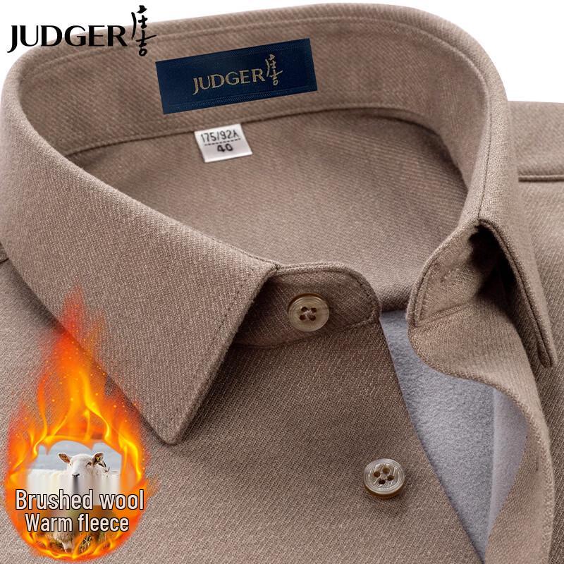 Мужская зимняя теплая рубашка Zhuangji с флисовой подкладкой, в стиле business casual