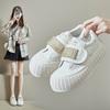 Кроссовки на платформе для женщин, модные белые прогулочные туфли, теннисные туфли, повседневные удобные модельные кроссовки, женские легкие спортивные туфли на плоской подошве из искусственной кожи