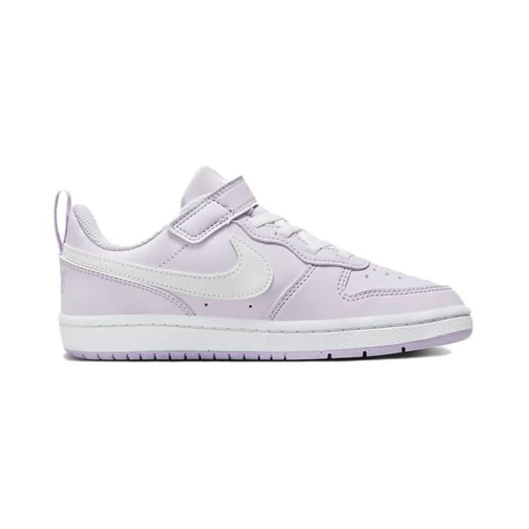 Nike Детские кроссовки Court Borough Low Recraft PS Barely Grape, фиолетовые, сиреневые, белые, DV5457-500