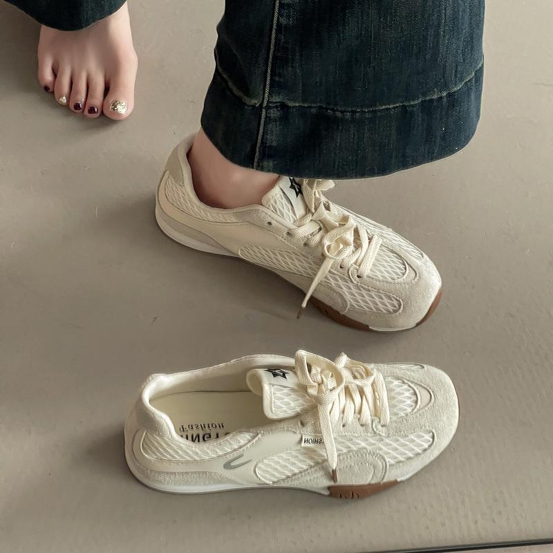 Ретро цветовая гамма рыболовная сетка дышащие женские летние модные повседневные сетчатые спортивные туфли на мягкой подошве тренд