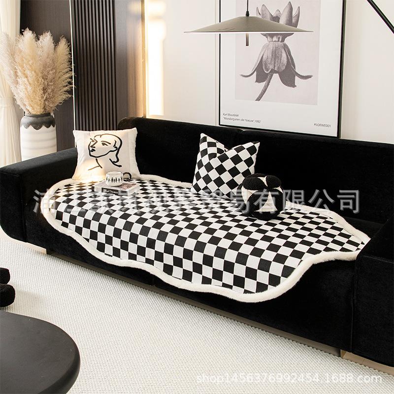 Irregular Special-Shaped Sofa Cushion Autumn And Winter Thickened Non-Slip Seat Cushion  New Leather Sofa Cover Cover Cloth Towel