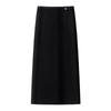 Women's Black Velvet Midi Skirt 2024: Autumn/Winter Elegant Drape Style