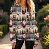 Women's Fashion Casual Christmas Print Pullover Long-Sleeve Hooded Sweatshirt