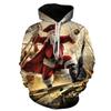 Mens 3D Christmas Print Hoodie Sweatshirt With Santa Reindeer Snowman Design Loose Fit Long Sleeve Pullover