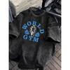 Винтажная футболка с кислотной стиркой World Gym с принтом гориллы, оверсайз, для тренировок, повседневная, хлопковые топы для мужчин и женщин, графические футболки Yk Top