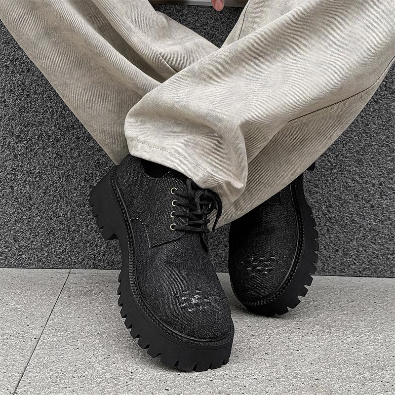 Кожаные туфли мужские осенние дизайнерские туфли дерби нишевые трендовые повседневные туфли на платформе с большой головой 9260-R