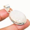 Rainbow Moonstone Gemstone Handmade 925 Silver Plated Jewelry Pendant 1.70"