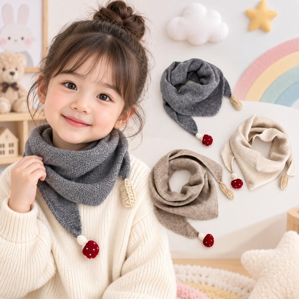 Thicken Triangle Scarf Mushroom Peanut Thermal Neckerchief Cute Kids Neckerchief Girls Boys