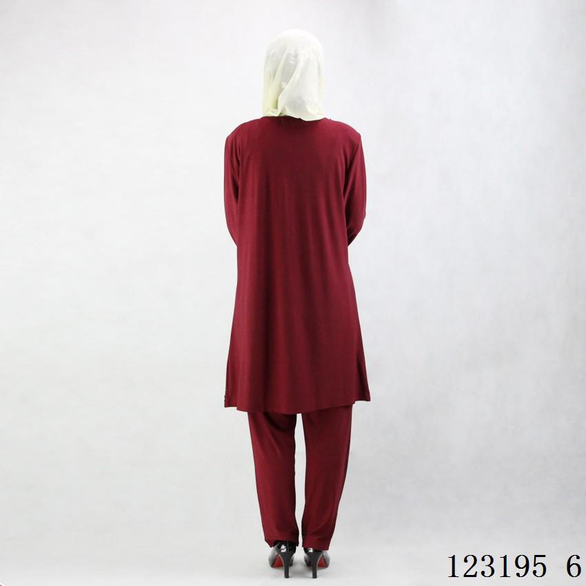 Traditional Muslim Women's Prayer Dress with Crystal Embellishments - Long Cotton Robe