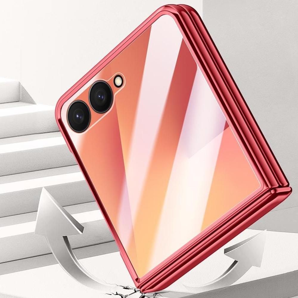 For Samsung Galaxy Z Flip7 5G Magnetic Case Hard PC+Acrylic Phone Cover with HD Rear Small Screen Protector