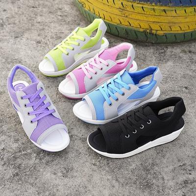 Женская обувь больших размеров летняя модная универсальная повседневная обувь сандалии с открытым носком на платформе с перекрестными ремешками