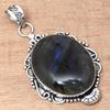 Pendant Shiney Labradorite Gemstone Valentine'Day Ethnic Silver Jewelry 2"