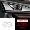Для Mazda 3 Axela 2017-2018 4 шт. настоящее углеродное волокно дверная ручка рамка наклейка отделка салона автомобиля аксессуары салон автомобиля
