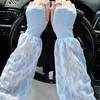Anti Slip Arm Sleeves 1 Pair Ice Silk for Women, UV Protection Covers Lightweight Guards with Thumb Hole, Summer Loose Long Outdoor Cycling Fit