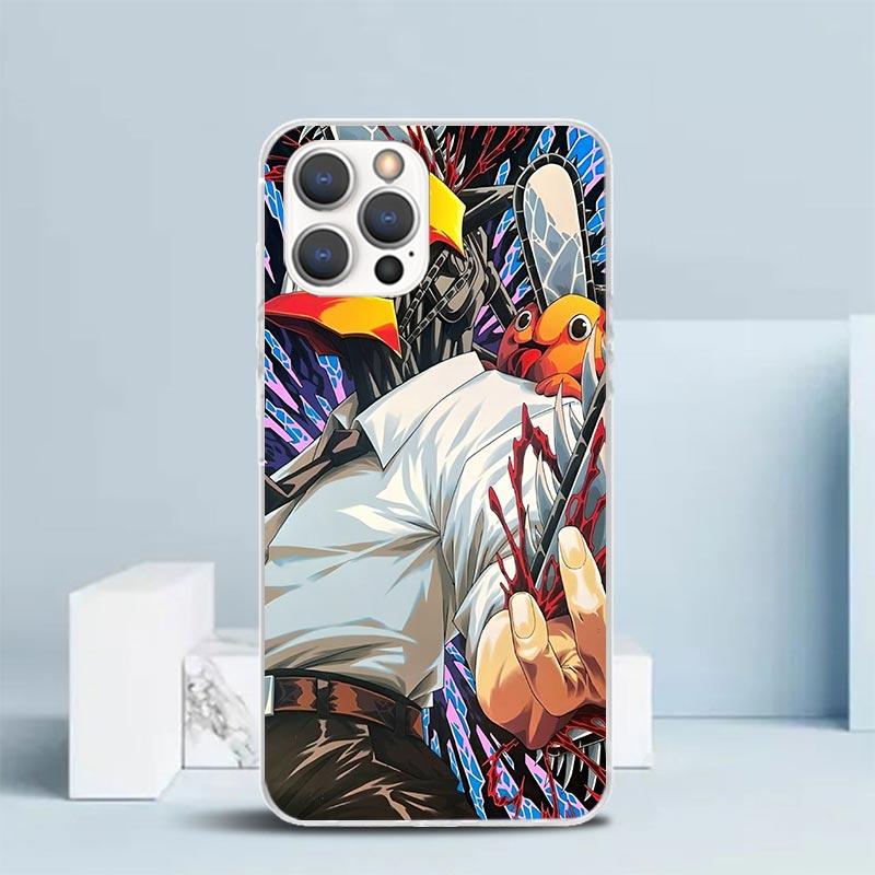 Чехол-книжка C-Chainsaw Man Denji для iPhone 16 17 Air 15 14 Pro Max 16E Чехол для телефона 13 Mini 12 11 7 SE 8 С рисунком Подходящие чехлы
