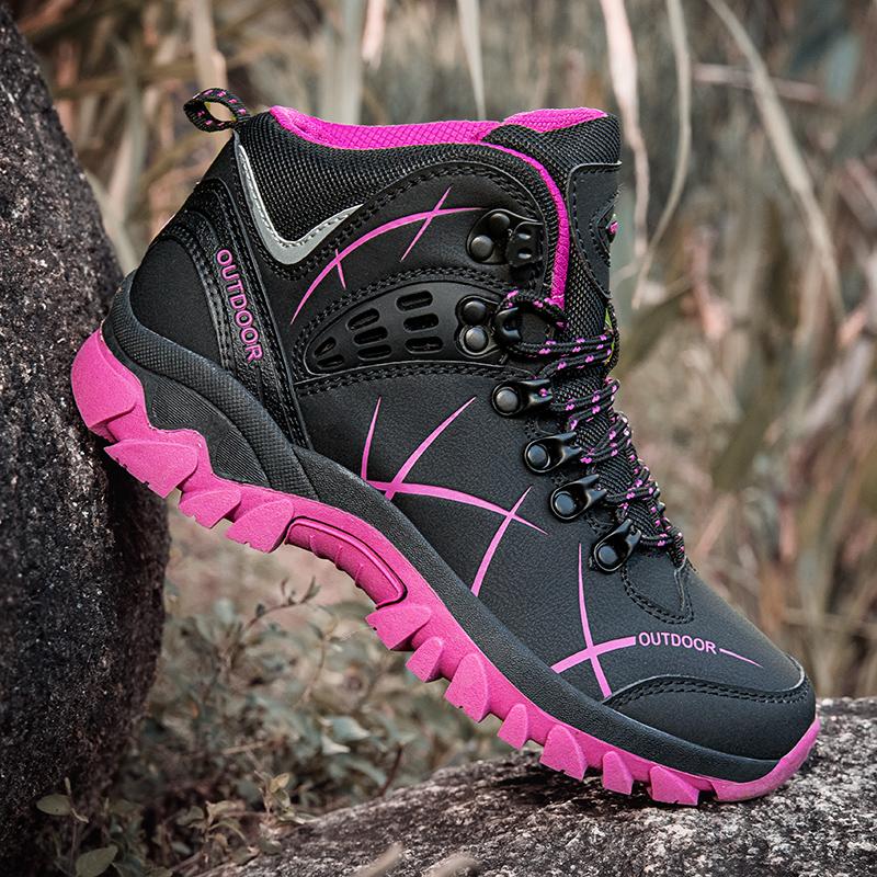 Large Size 46 Super Warm Men's Hiking Boots Winter Trekking Tourism Shoes Wear-resistant Tactical Sneakers Women Mountain Boots