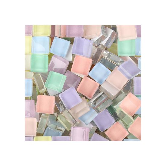 100 г/пакет, 1x1 см, мозаика, разные цвета, прозрачная квадратная мозаика для маленьких детей и взрослых, сделай сам, ручная работа, художественные промыслы, украшение проекта, кусок стекла