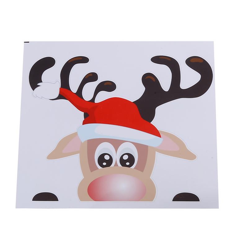 Рождественская наклейка на автомобиль Санта-Клаус Лось Мультфильм Кузов автомобиля Авто Стекло Зеркало Окно Стена Украшения Статические наклейки