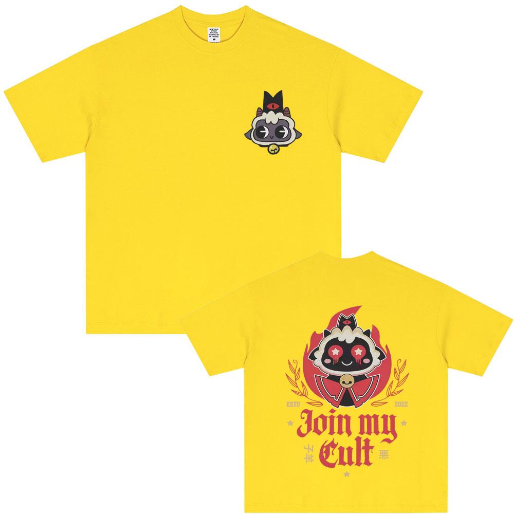 Game Cult of The Lamb Graphic Tshirt Unisex Women Funny Cosplay T Shirts Unisex Casual Soft Cotton Tshirt Male Vintage Streetwear