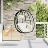 Hanging Egg Chair Cream White 91.5 x 54.5 x 107 cm Poly Rattan
