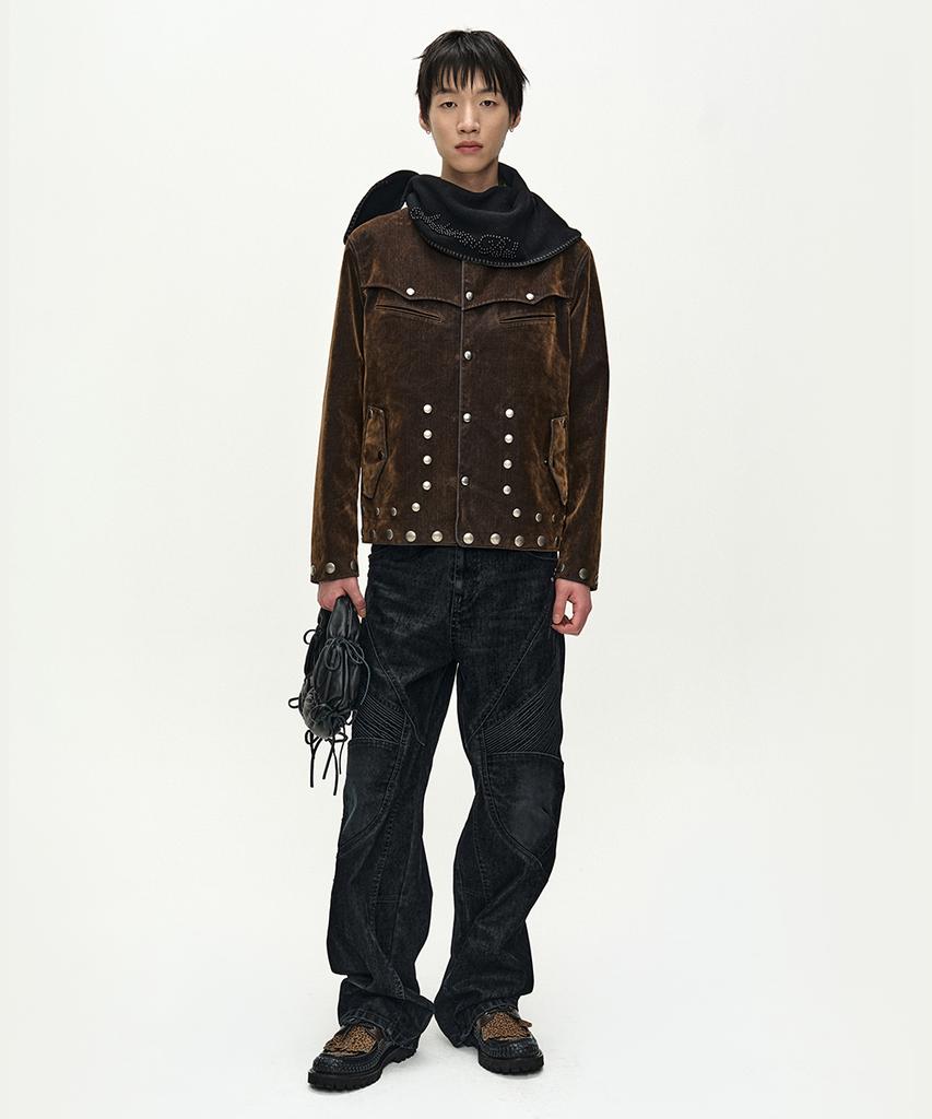 Adsb Andersson Bell Georgia Flock Velvet Jacket (Brown)