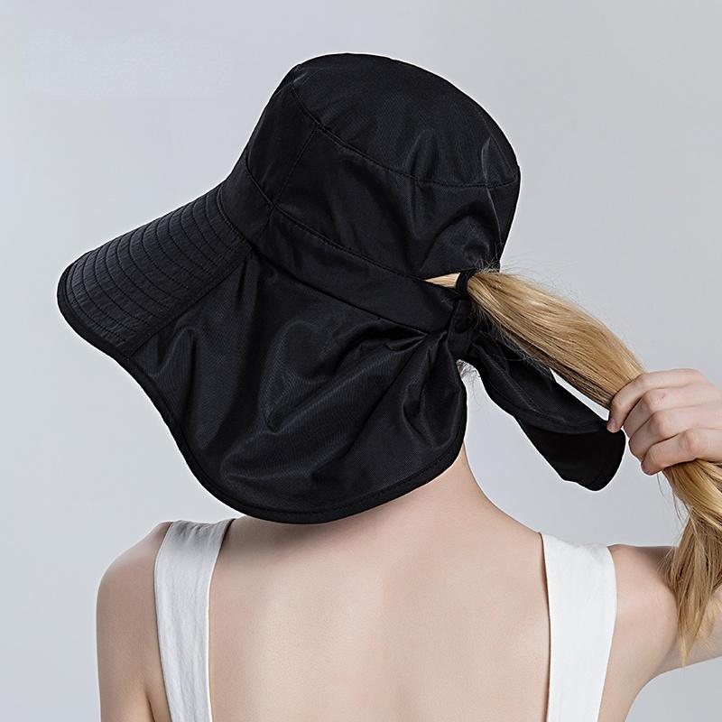 Женская шляпа с большими полями, защитные козырьки, панама, солнцезащитный крем, рыбацкие шапки, кепка для рыбалки на открытом воздухе, шляпа от солнца с хвостиком