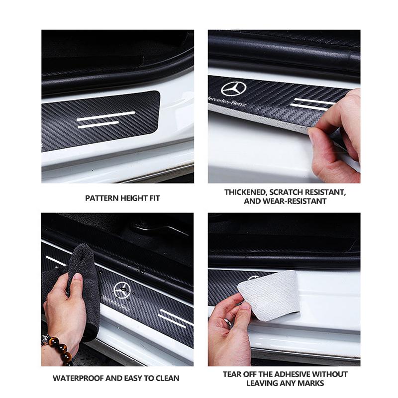 AABIB1 Car Door Plate Threshold Universal Anti-scratch Protector Sticke Auto Accessories For Benz AMG Exclusive W204 W222 W205 W203