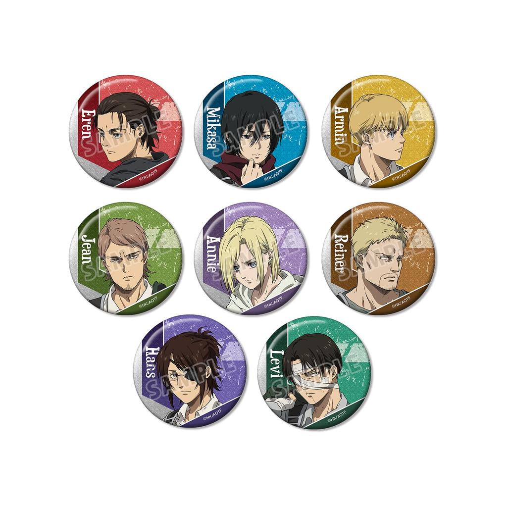 Attack on Titan Trading Glitter Can Badges Box of 8