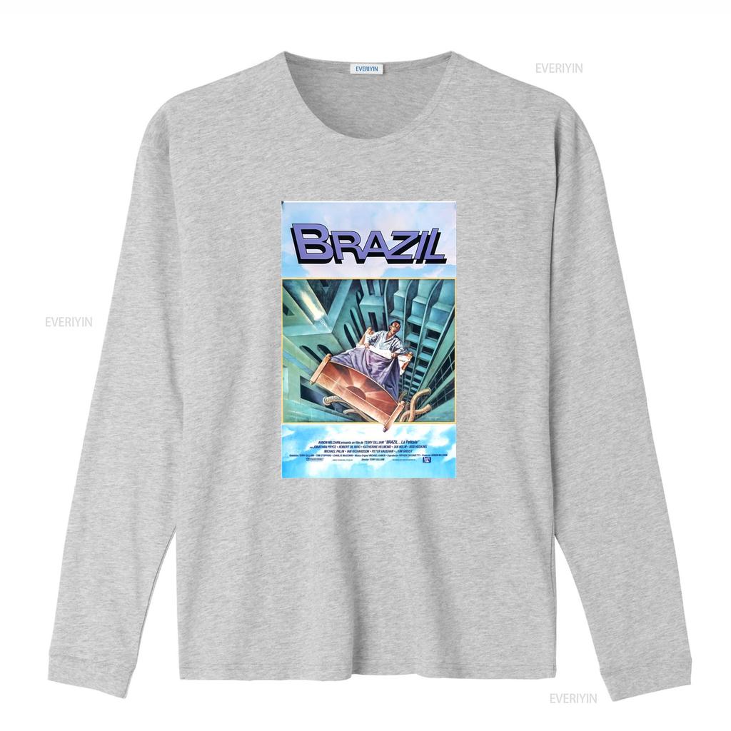 Retro Vintage Cult Movie Brazil Classic Poster Print Casual T Shirt vintage Washed Versatile fashion Top For Everyday Wear