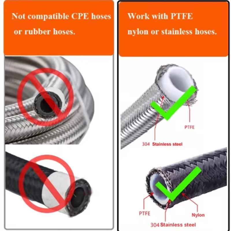 Высококачественный универсальный фитинг для шланга с PTFE, AN4/AN6/AN8/AN10/AN12, прямой 0°/45°/90°/180°, для масла/топлива, поворотный, комплект адаптеров для конца масляного шланга