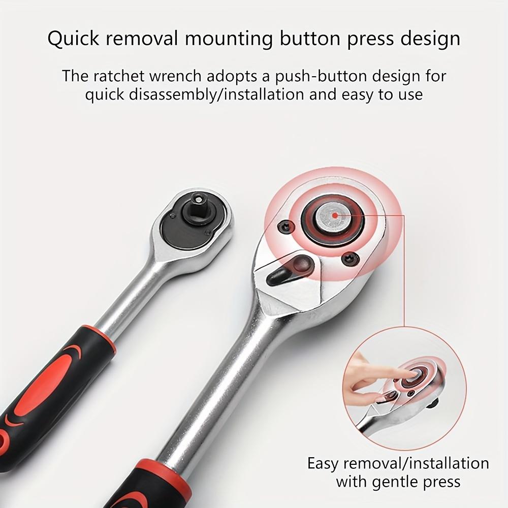 Набор трещоточных ключей из 3 предметов, 1/4", 3/8", 1/2" привод, трещоточный торцевой ключ, быстросъемный реверсивный 24-зубцовый приводной торцевой ключ