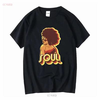Soul T Shirt Hot Afro Girl Soultrain Font Unisexs Black Xl Very Rare Long Or Short Sleeves Vintage Washed Soft Stylish Graphic