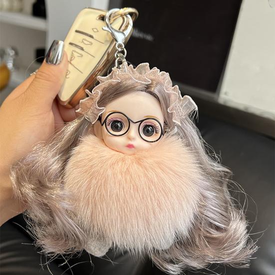 Keychain Pendant Girl Style Plush Doll Charm Soft Stuffed Key Holder Backpack Car Wallet Bag Accessory