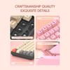 104-Key USB Wired Keyboard, Cute Gaming Keyboard with Vibrant Tri-Color Keycaps, 12 Multimedia Function Keys for OS X (PINK)